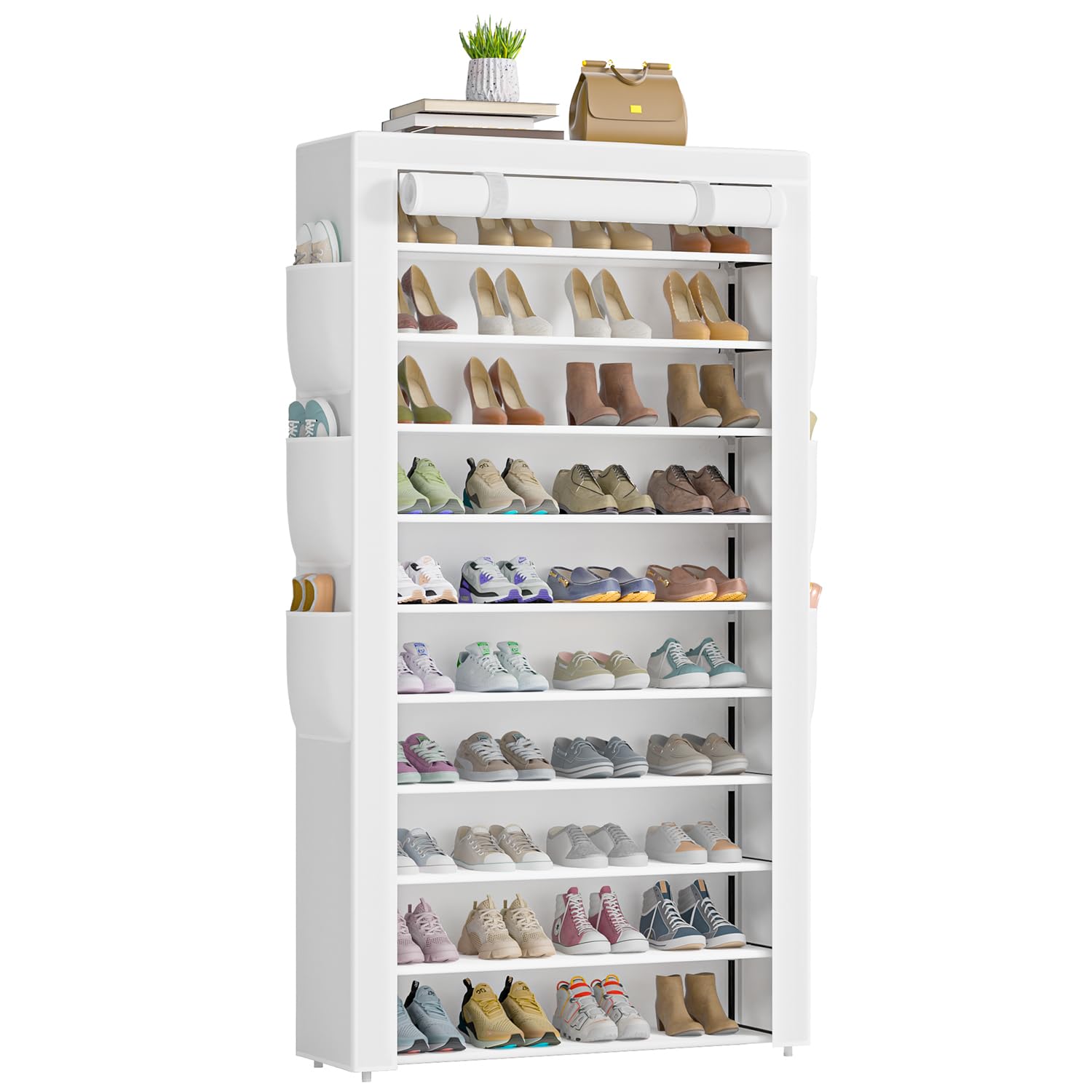 Photo 1 of OYREL Shoe Rack Sturdy 10 Tier Tall + Dustproof Cover Large Storage