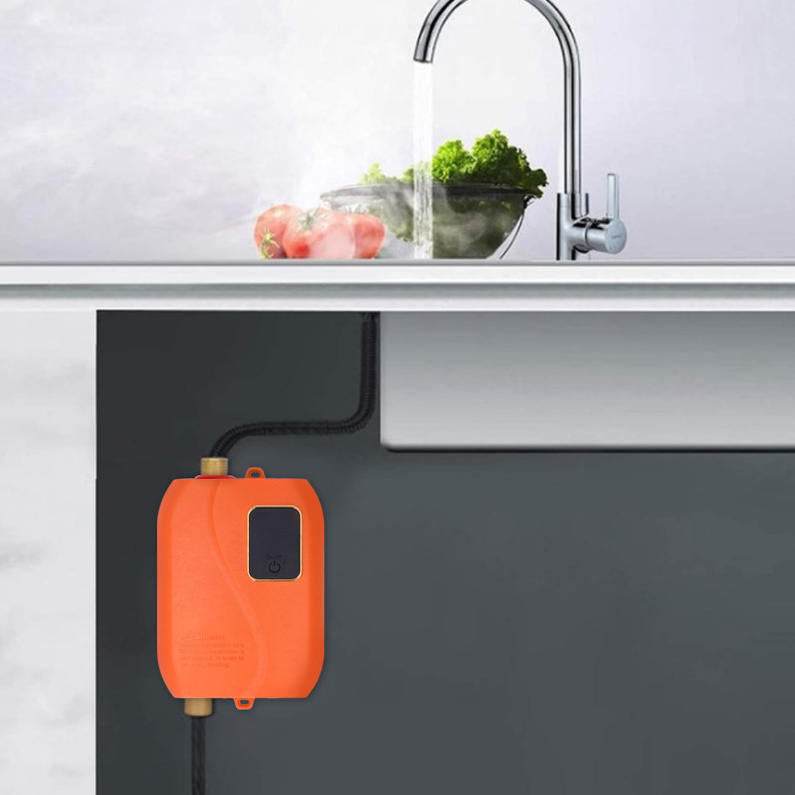 Electric Tankless Water Heater, 3500W Electric Water Heater Compact Size  High Efficiency 220V EU Standard for Kitchen (Orange) : Amazon.ca: Tools u0026  Home Improvement