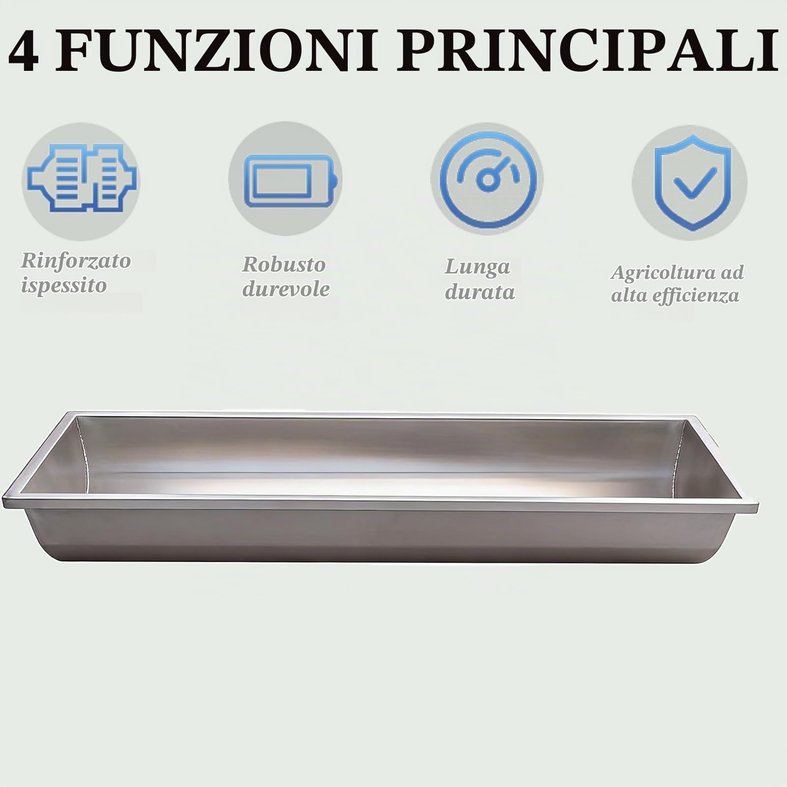 100cm / 150cm Abbeveratoio Automatico Abbeveratoio per Cavalli con Valvola A Galleggiante, Bacino Automatico per Capre in Acciaio Inox per Bovini, Cavalli, Pecore,Argento,100cm