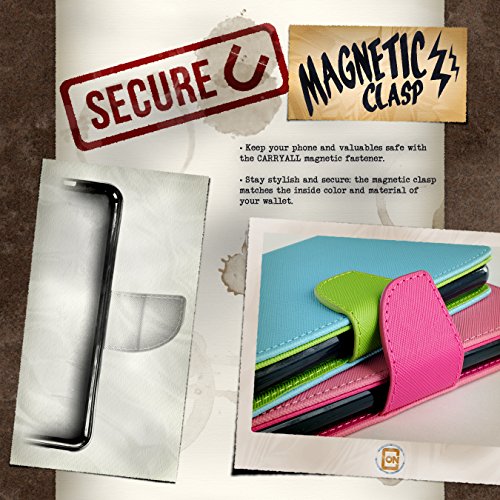 Htc One M9 Wallet Case And Screen Protector, Coveron® [Carryall Series] Protective Wallet Pouch Flip Stand Phone Cover Case For Htc One M9 - Purple & Navy Blue #TOP5