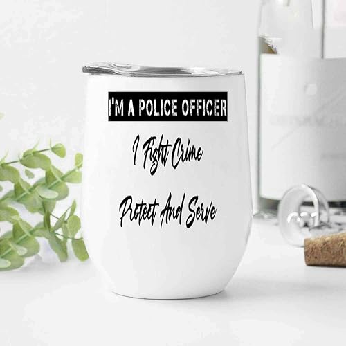 Miniatura 5 de Police Officer Graduation Gift - Funny Cop, Great for 's Graduation Day - 12 Oz White Stainless Steel Wine Tumbler