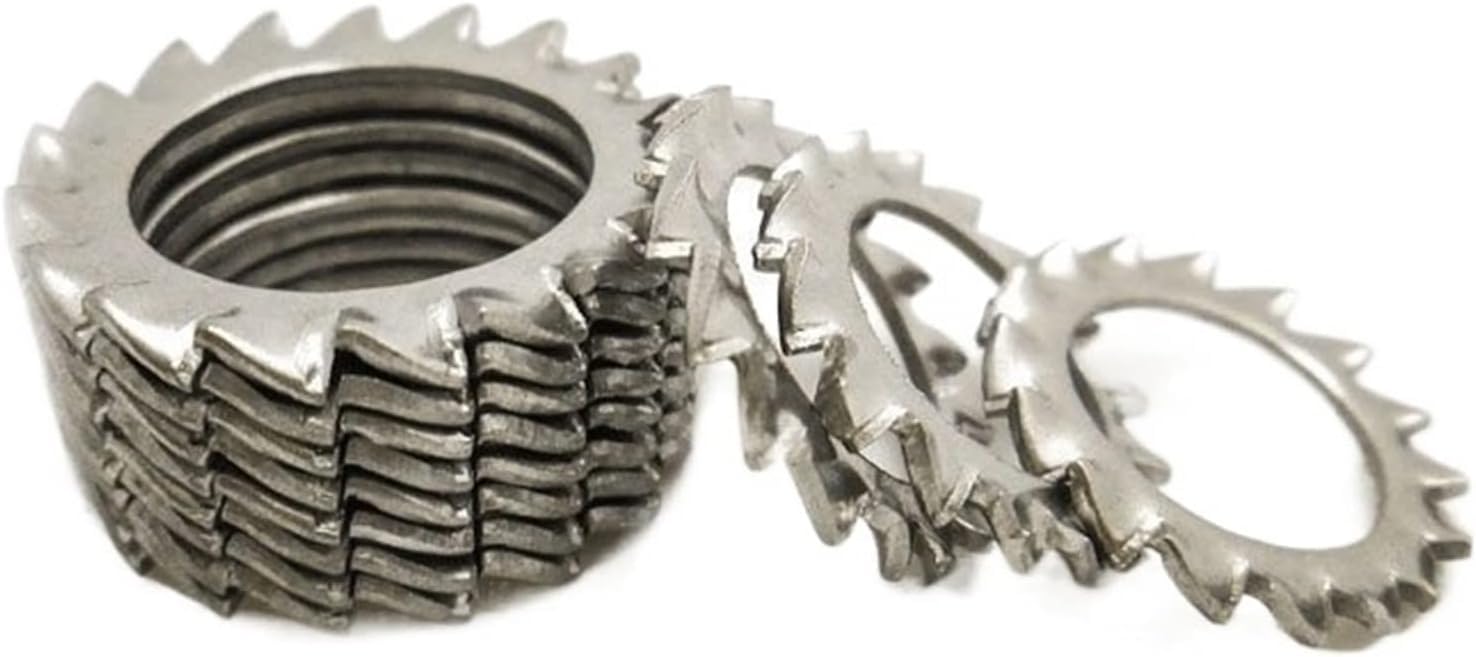 Lock washers,Star washers Flat Washers Stainless Steel External Teeth Lock Washer(M4 (200pcs))