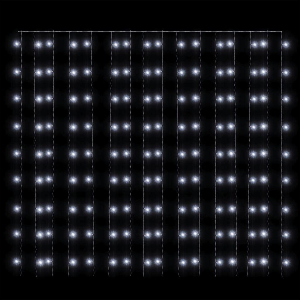 Cortina de luces LED (3 x 3 m, 300 ledes, blanco frío, 8 funciones)