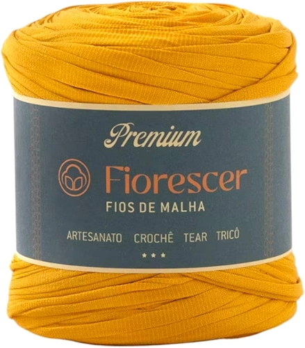 Fio de Malha Premium Fiorescer - 140mts 28mm Croche (Mostarda)