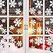 Panda's Mall Noël Autocollant Fenetre, Neige PVC Autocollants Stickers Flocons de Neige Amovibles Deco Vitres Noel, Flocons de Noel Statiques Blanche Stickers Hiver Decoration Fenetre