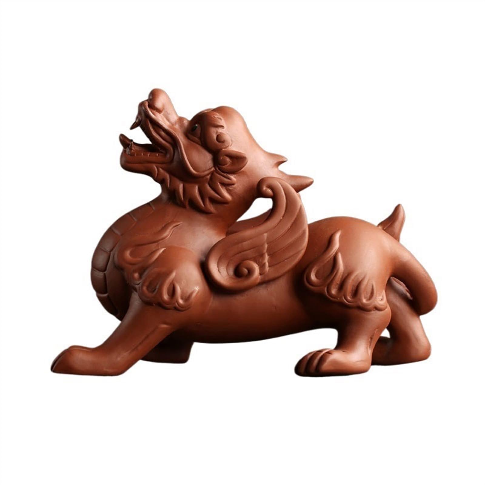 BHGFYXBS Statues Ornament Chinese Purple Clay Tea Tray Ornament Pixiu Modeling Wealth Attracting Feng Shui Ornament Home Home Decorations Feng Shui Decoration,size_name-B