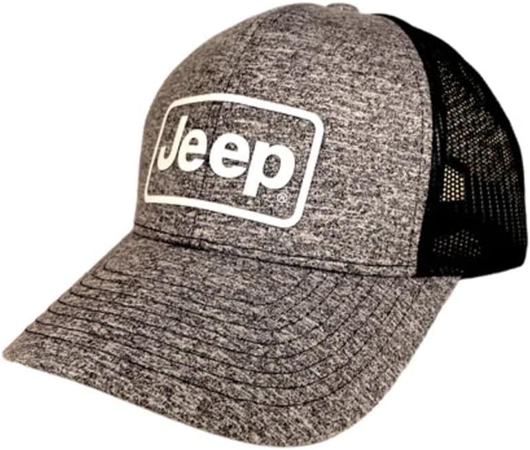 Jeep Premium Block Logo Snapback Trucker Hat High Density Silicone Logo