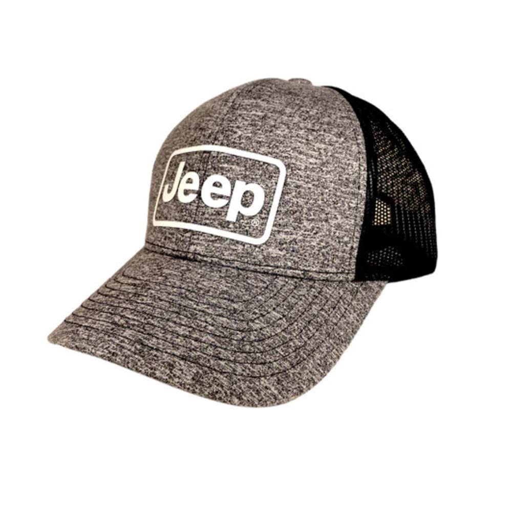 JeepPremium Block Logo Snapback Trucker Hat High Density Silicon Logo