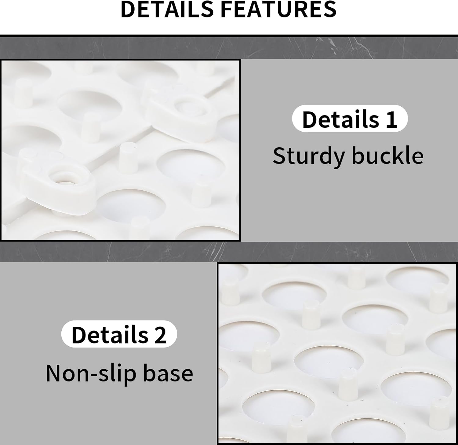 FAHKNS 50 PCS Interlocking Drainage Tiles, 12"x12" Anti Slip Interlocking Drain Mat, TPE Interlocking Floor Tiles for Showers, Toilets, Swimming Pools, Terraces, Drain, Pet Areas