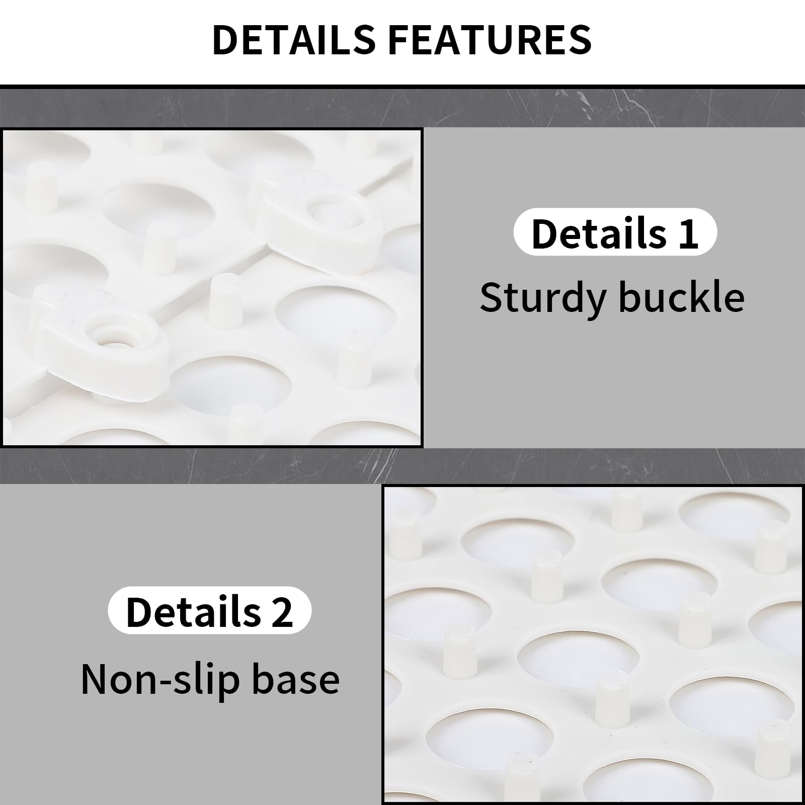 Interlocking Tiles, 50pcs Waterproof Drainage Mat, White Splicing Deck Tile — Amazon image 6