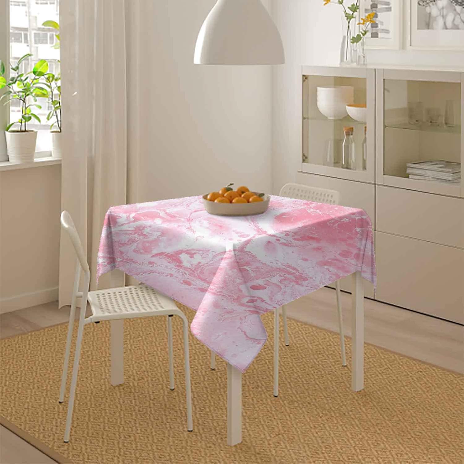 Waterproof Square Tablecloth 70x70 Inch, Washable Fabric Table Cloth for Picnic Camping Patio, Abstract Marble Texture Print Stain-Proof Table Cover, Reusable Tablecloths