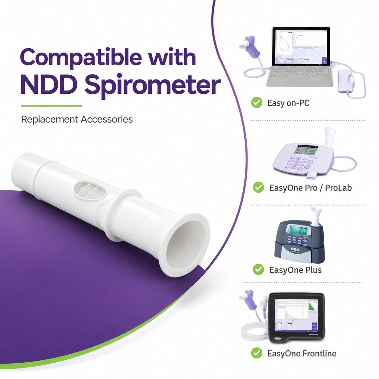50pcs Disposable Mouthpieces Compatible with NDD Spirometer,Replacement Accessories