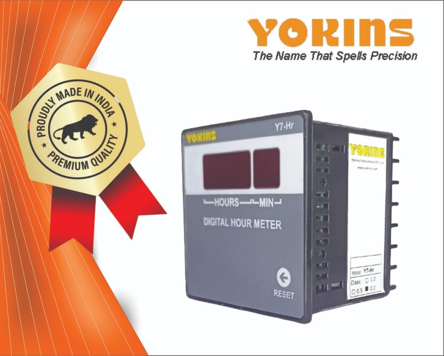 Yokins Digital Hour Meter (Y7-Hr 6 Digit) Time Totalizer with one Push Reset. Industrial Grade Hour Meter (200-440V AC) 3