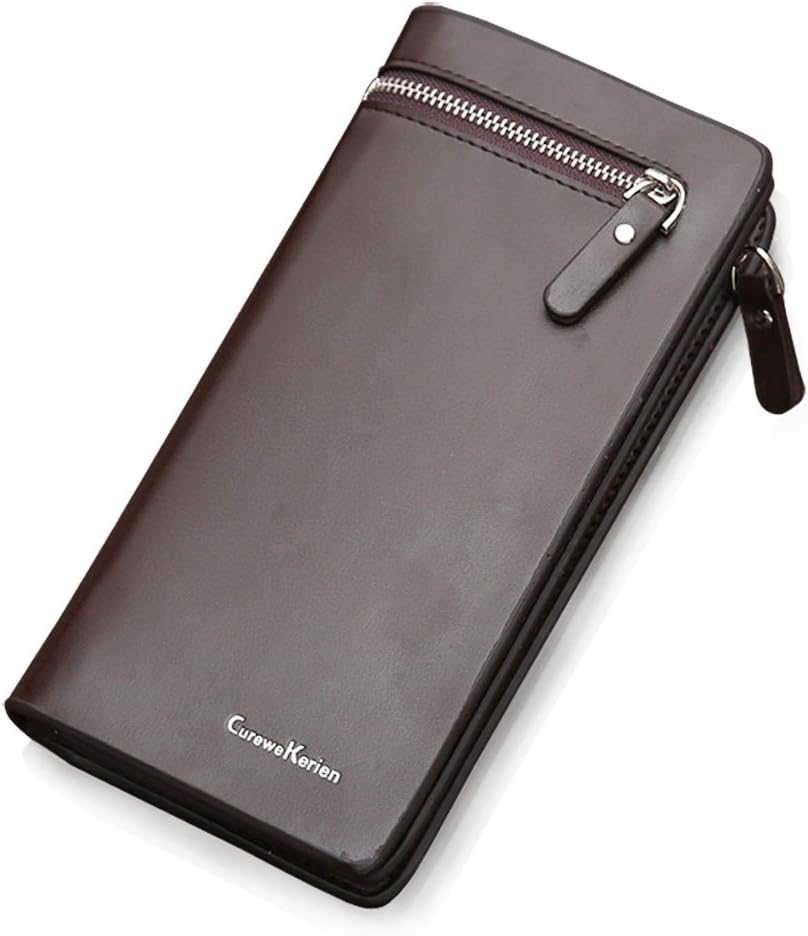 Mens Wallet, Leather Long Handbag with Card Holder