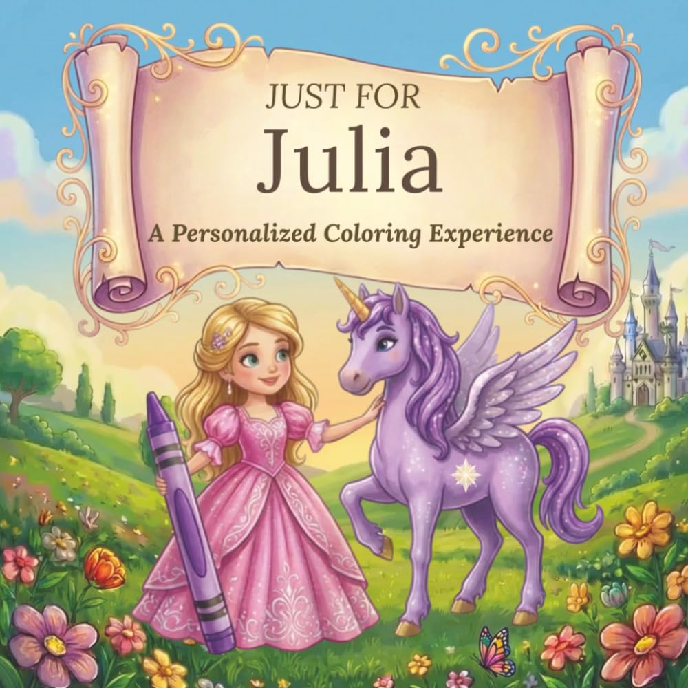 Just for Julia: A Personalized Coloring Experience: 50 total coloring pages | 28 coloring pages featuring Julia's name | 22 coloring pages themed for girls (Personalized Coloring Book Series)