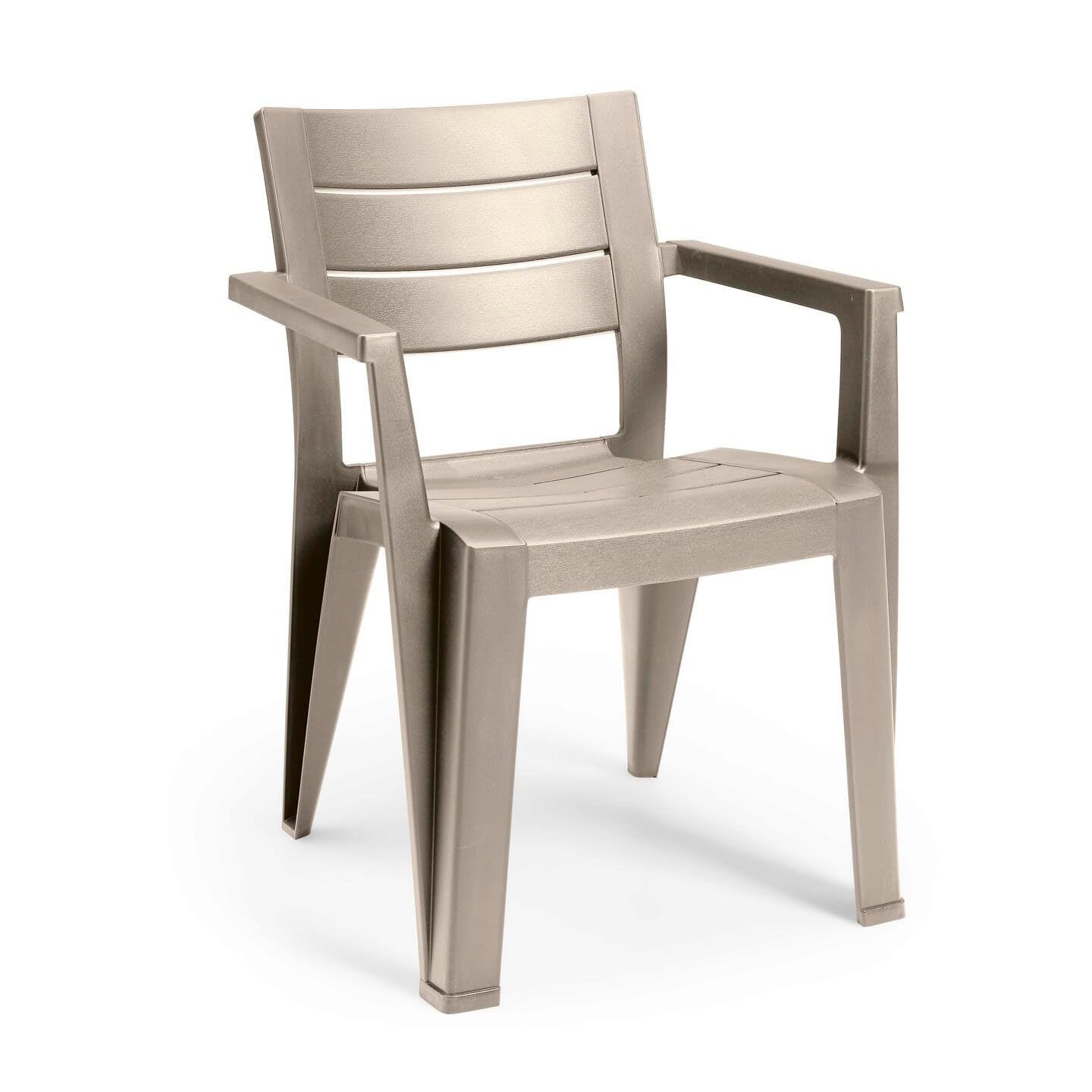Fauteuil de jardin Keter Julie cappuccino siege repas bicolore extérieur