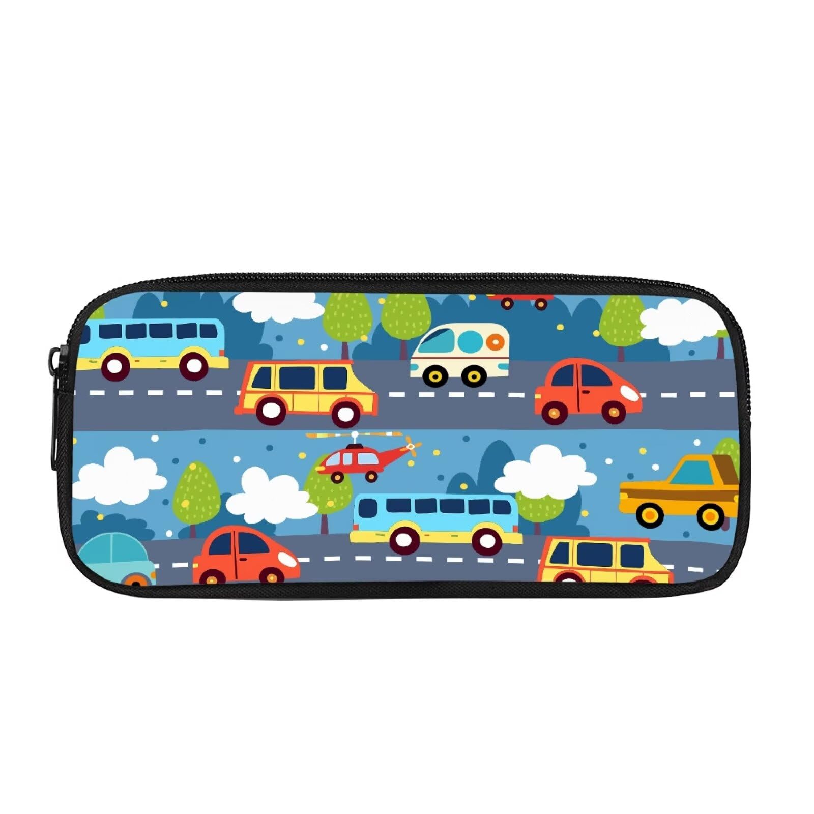 Biyejit Cartoon Car Pencil Case Kids Pen Bag Pouch Childrens School Office Classroom Travel Supplies Toiletry Stationery Bag for Teen Boys Girls Back to School Gift — image 1