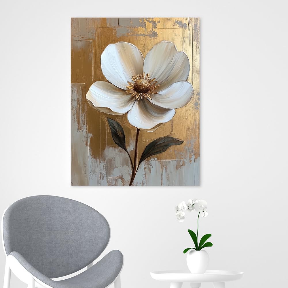 アンドリューフランシス作「白い花」絵画　送料込み　抽象画　111㎝×87㎝ アンドリューフランシス作「白い花」絵画 送料込み 抽象画 111㎝×87㎝