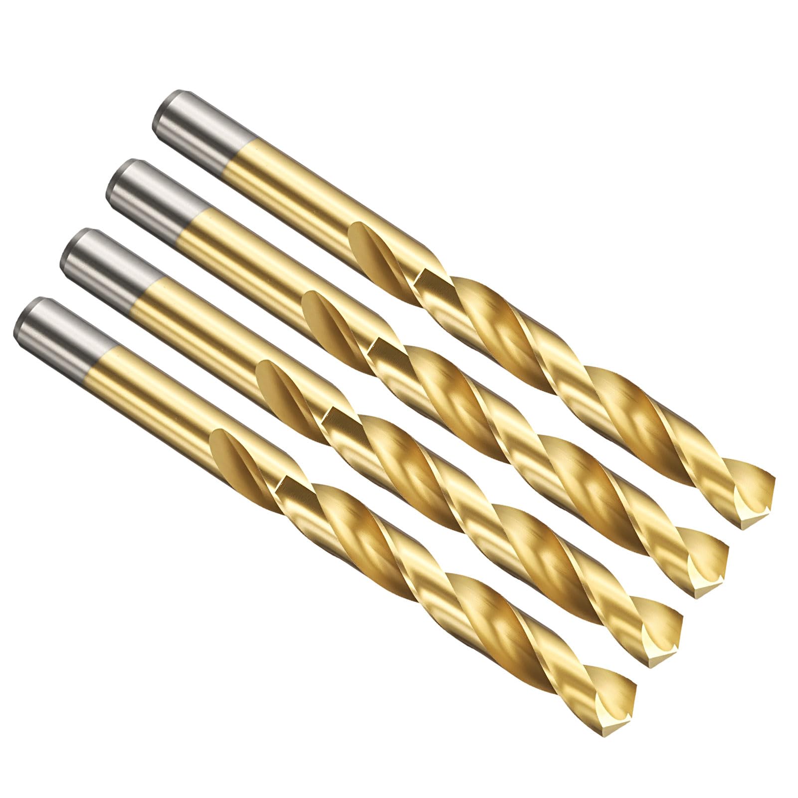PATIKIL 13mm Drill Bit, Jobber Straight Shank M2 High-Speed Steel 135° Titanium Nitride TiN Coated for Stainless Steel Hard Metal - 4 Pack — image 1
