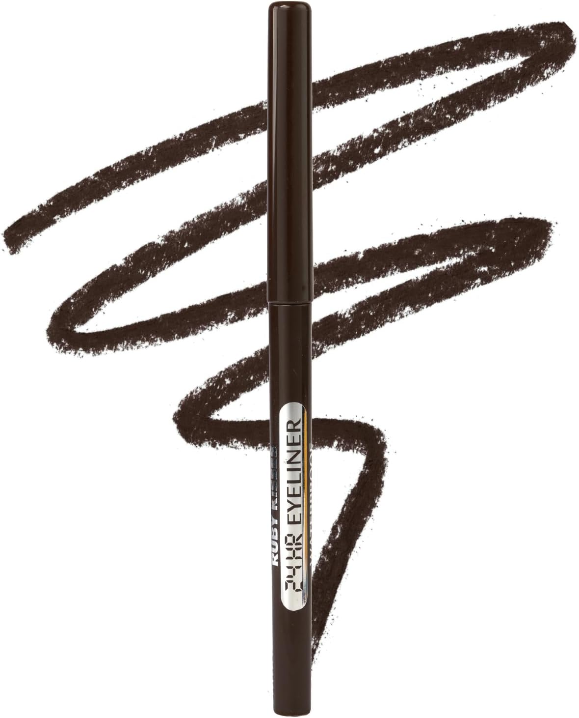 Pencil Eyeliner, Retractable Eyeliner, Waterproof, Smudge-Proof Eye Makeup, High Pigmented, 24H Long Lasting Eyepencil (Deep Brown)