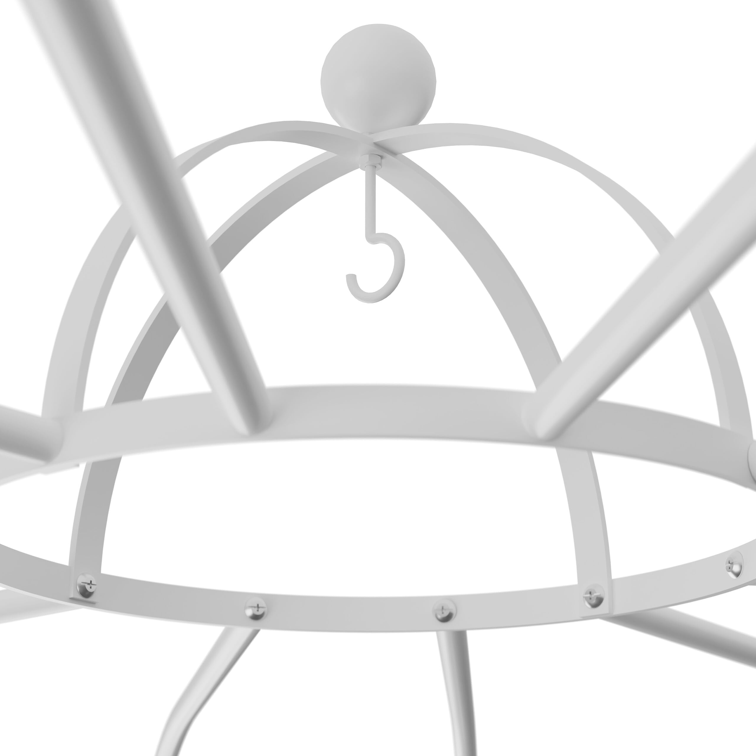 Relaxdays Arco per Piante Rampicanti da Giardino, Gazebo Metallo Rose, Pergola HLP 269x211x211 cm, Padiglione, Bianco