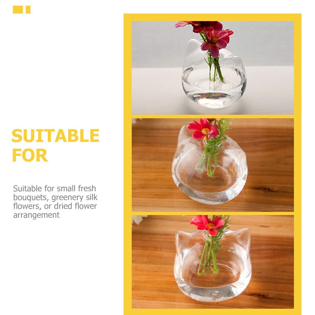 Amazon.co.jp: WOFASHPURET 猫型ガラス花瓶 2個セット 水耕植物 