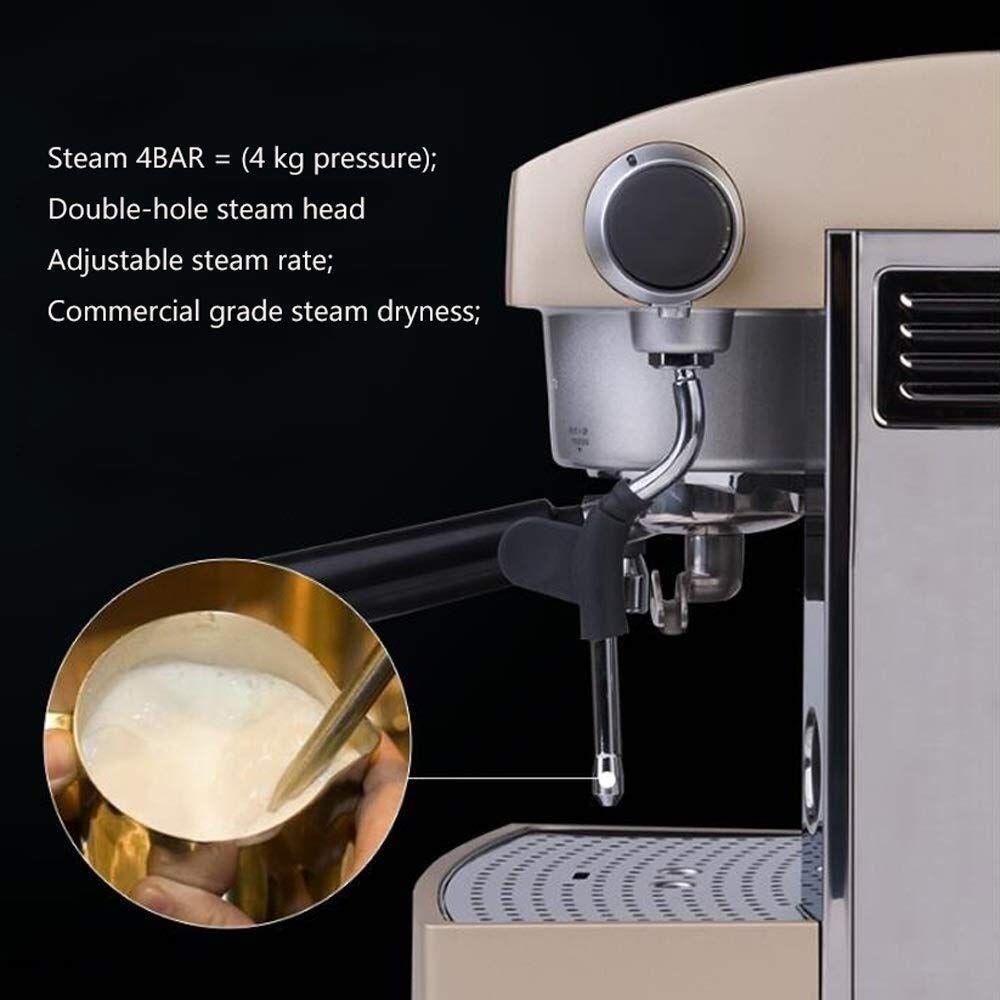 Macchina da caffè Macchina da caffè Commerciale per Uso Domestico Sistema A Doppia Pompa da 15 Bar Serbatoio dell'Acqua di Grande capacità da 3 L, Argento Interessante