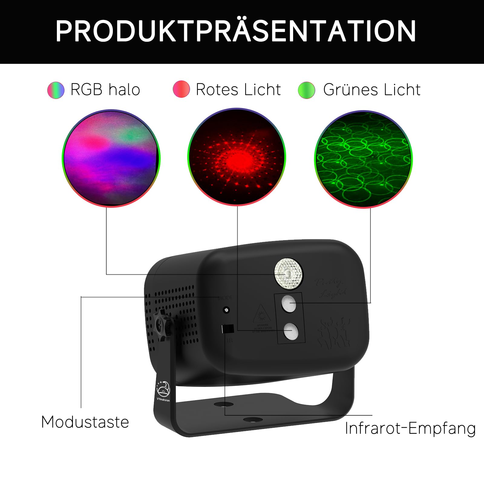 LED Disco Partylicht RGB Musikgesteuert, Kompakt Tragbar mit Fernbedienung, LED Strobe Licht für Zimmer, Karaoke, Weihnachten, Halloween, Hochzeit und Indoor-Feiern