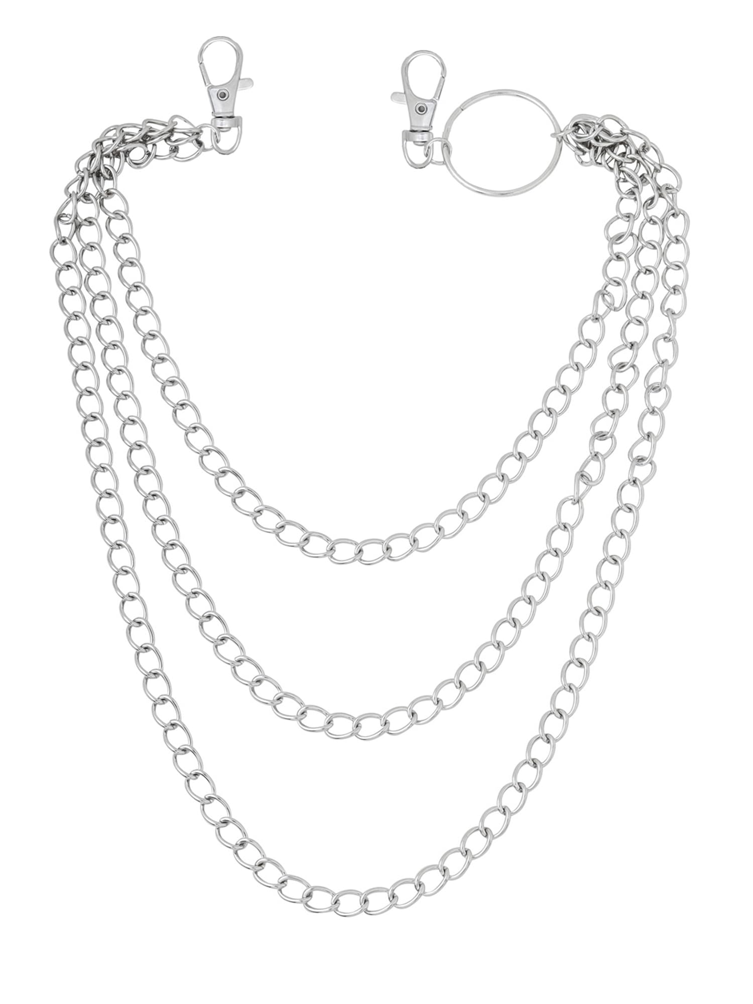 Jeans Chain for Men Stainless Steel Silver Multi-layer Silver Jeans Chain for Men and Women