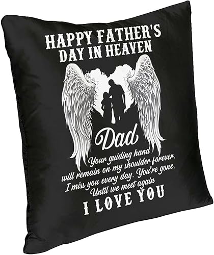 Miniatura 5 de NEzih Happy Fathers Day in Heaven Dad Square Throw Pillows Covers Bed Couch Square Throw Pillow Cases Farmhouse Home Decor Sofa Bedroom 24"x24"