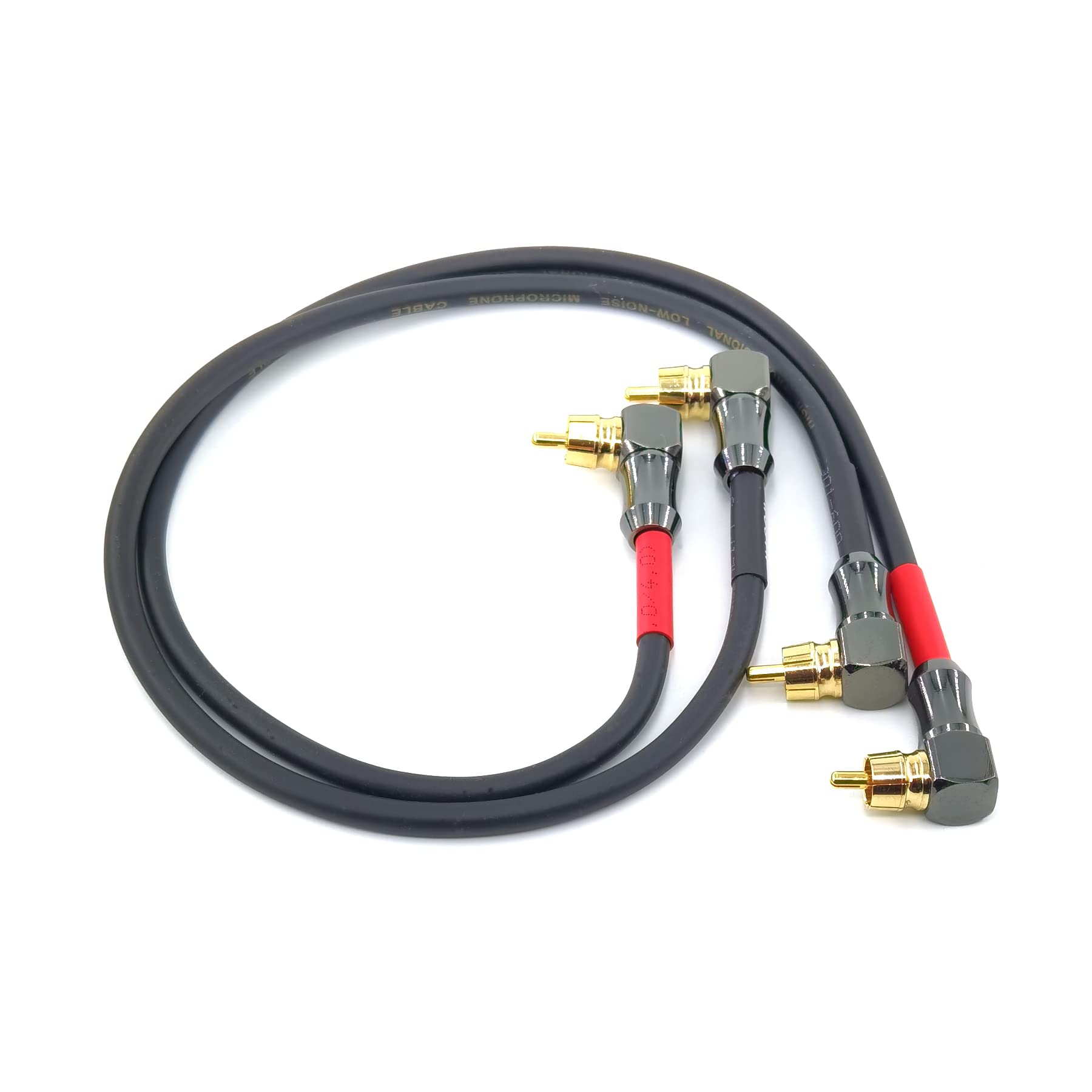 WJSTN Cavo RCA da 90 gradi ad angolo retto Cavo RCA digitale maschio a maschio Vidio Audio Cavo RCA RCA Amplificatore, subwoofer, altoparlante cavo di interconnessione (2 FT)