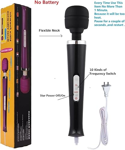 Miniatura 4 de Masajeador de cuerpo grande, vibrador de mano, potente masaje eléctrico de espalda para mujer, recuperación deportiva, dolores musculares, dolor,