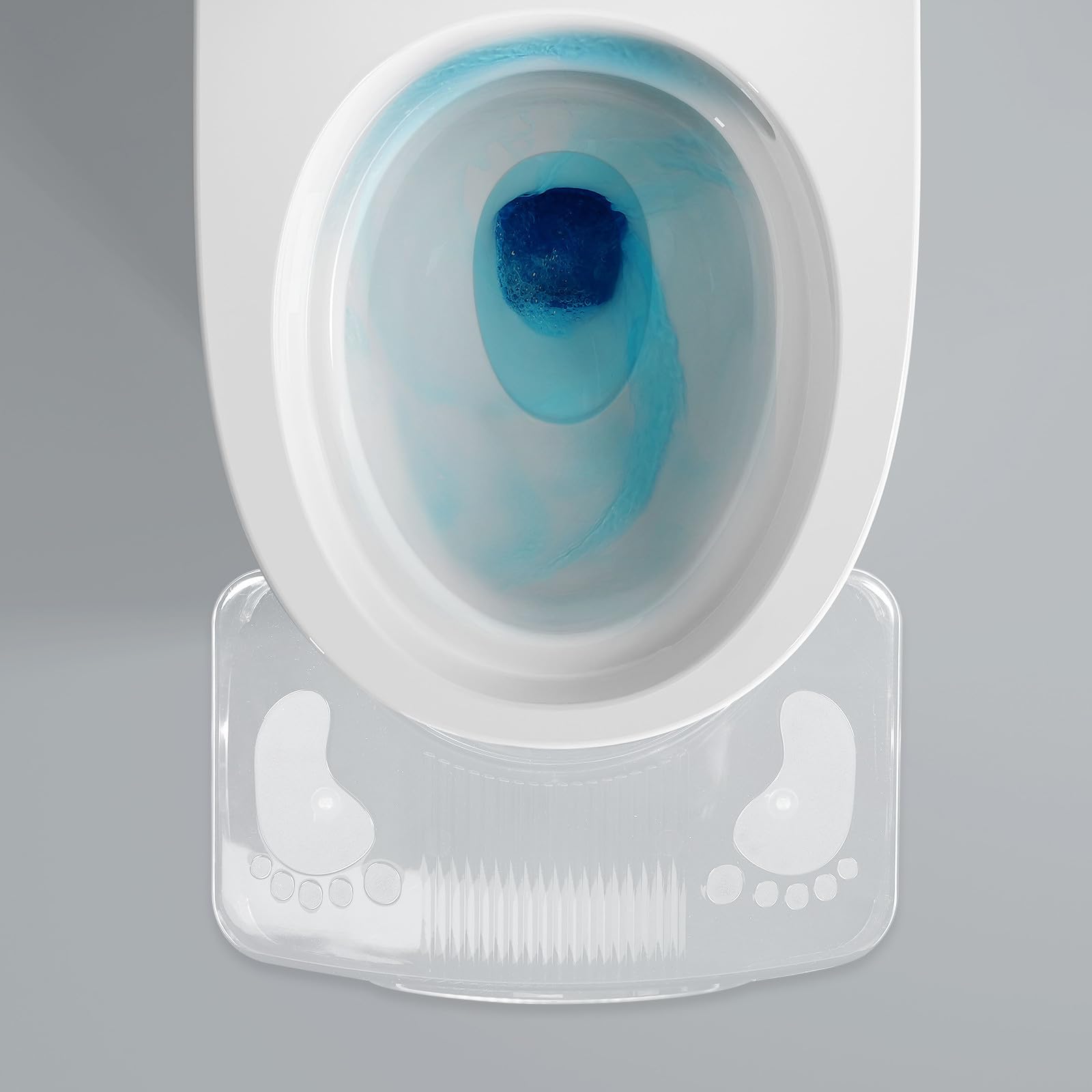 Taburete y Reposapiés para Baño Transparente Diseño Antideslizante Multifuncional y Portátil, Adecuado para Inodoro y Uso en Exteriores