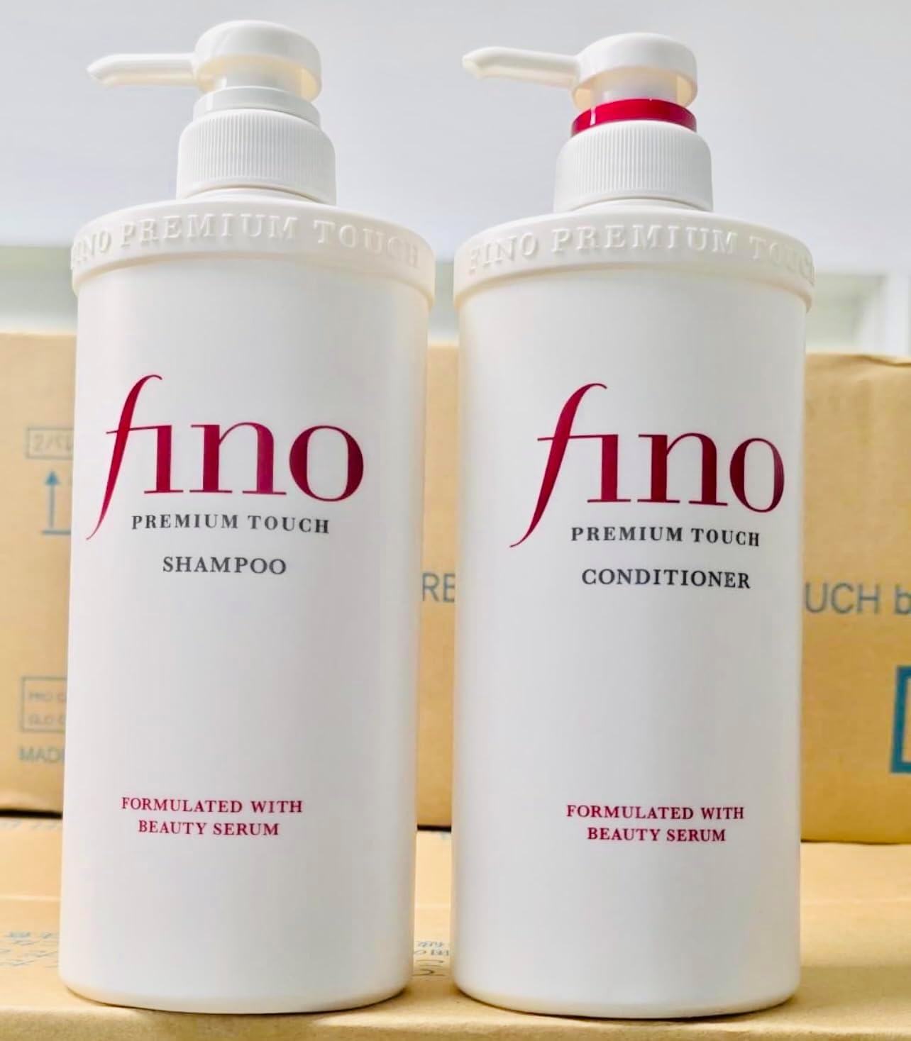 Premium Touch Shampoo & Deep Moisturizing Conditioner for Thickening, growth Women & Men (Fino Set of 2) (Made in Japan)