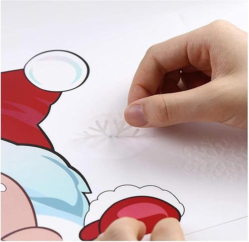 Miniatura 4 de Calcomanías de Navidad de doble cara de vidrio electrostático de copo de nieve blanco, 4 piezas, envolturas para refrigerador, decoraciones de