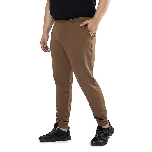 Plus Size Men Solid Stylish Evening Trackpant