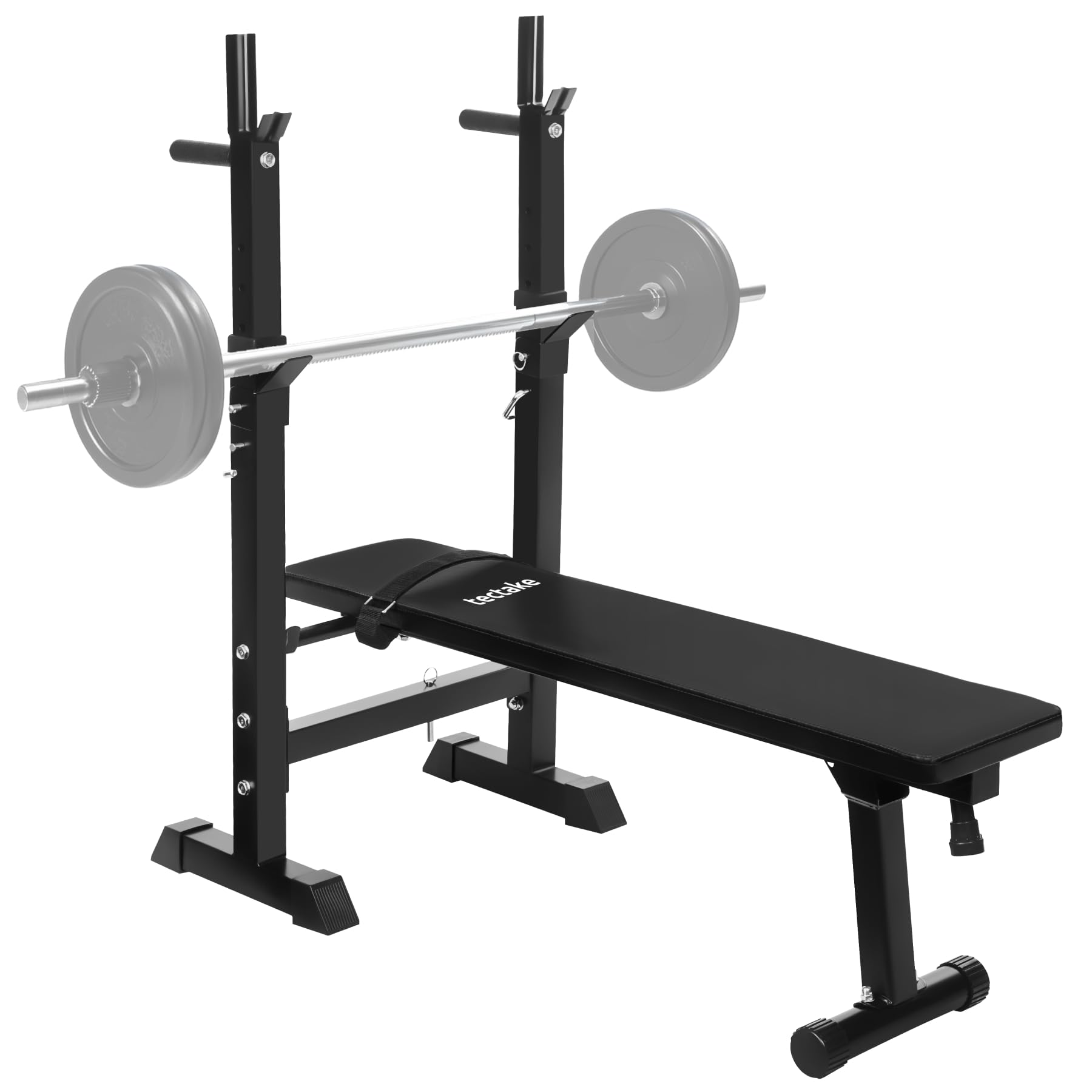 tectake® Banc de Musculation pliable 118x55x106 cm, Support haltères, Banc abdominaux, bras & épaules, Station de dips, Appareil musculation, Sport Maison, Fitness, Rembourrage épais, Antidérapant