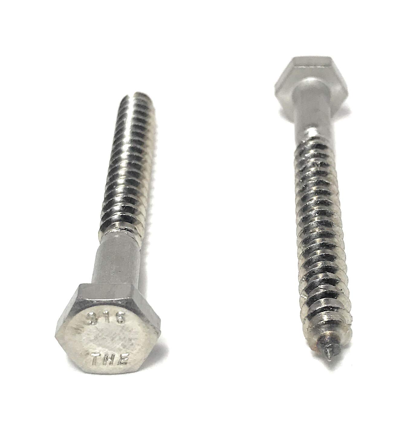 1/4 x 2-1/2 316 Stainless Steel Hex Head Lag Bolts Lag Screws Marine Grade (10 Pieces)