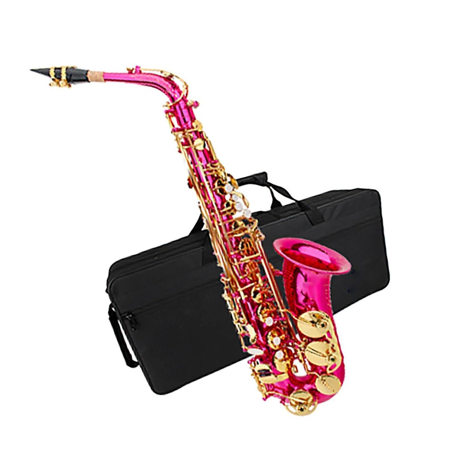 Sassofono Mib Sassofono Contralto Rosa Rosso Per Principianti Adulti Sax Con Accessori Per Guanti Con Cinturino Ad Ancia