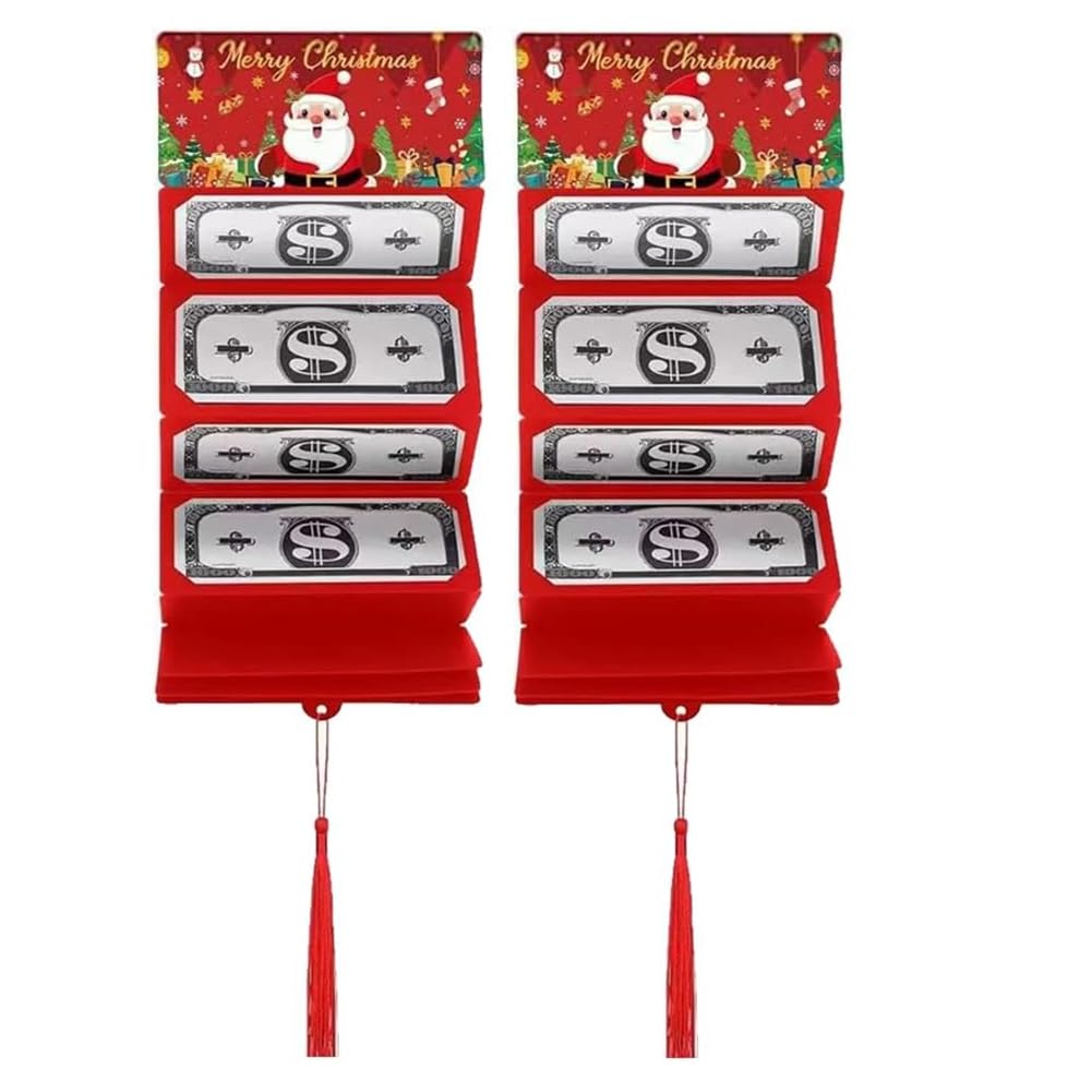 IJSDNVJNDX 2pcs for Cash Christmas Money Envelope, Money Holder with 10 Slots, Surprise Card Holder for Xmas