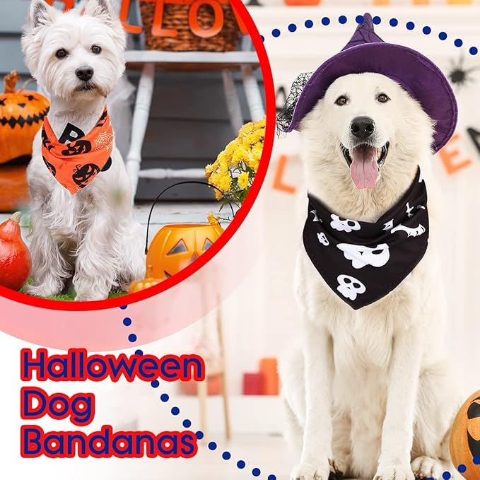 Hundehalstücher für Halloween, Thanksgiving, Weihnachten, Neujahr, Halstücher für Hunde, Herbst, Herbst, Hundehalstücher, Haustier-Schal, Hundezubehör für kleine, mittelgroße und große Hunde, 100
