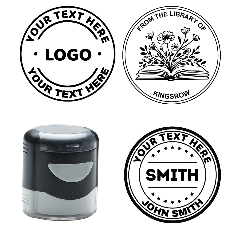 Custom Logo Stamp, Personalised Library Stamp for Business, Teacher, Wedding, Handmade, Package, Address, Office - from The Library of Design