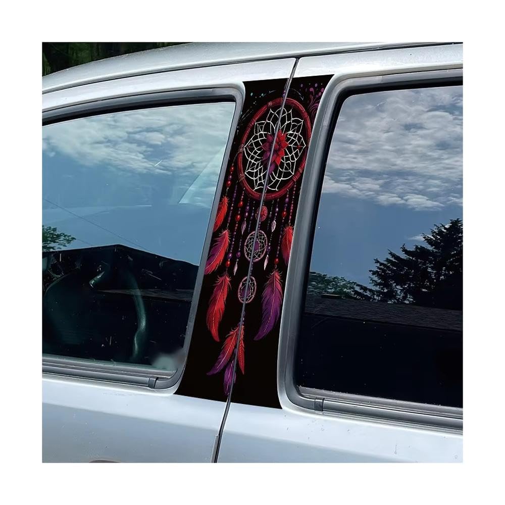 Bertdcx One Color Car Pillar Decals Waterproof Stickers Dreamcatcher Glossy Material Protective Film Auto Parts