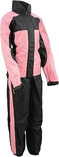 Milwaukee Leather Ladies Rain Suit Water Proof w/ Reflective Piping (Black, M)