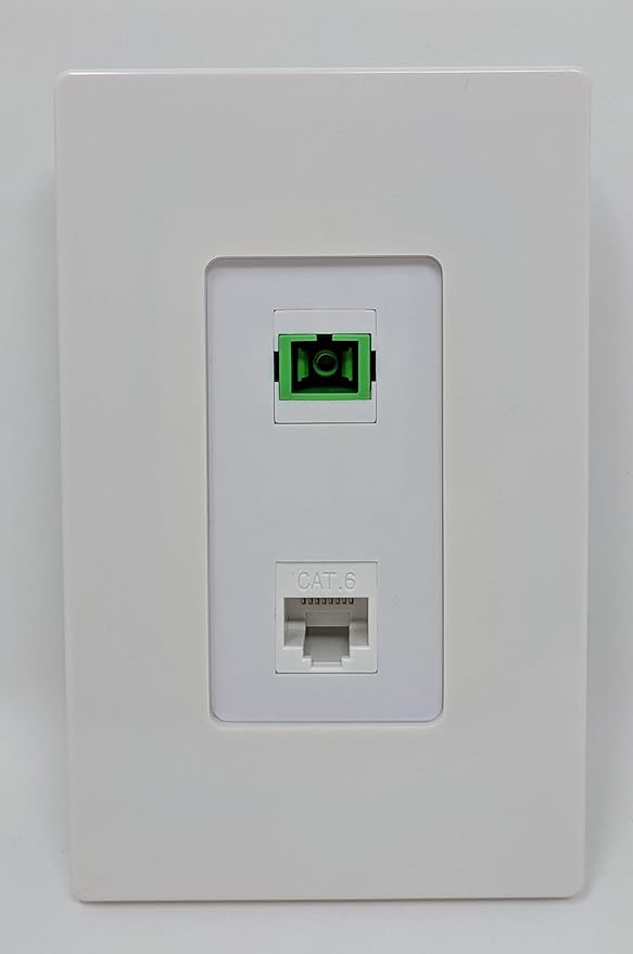 Plastra A Muro Per Connessione CAT6 Riteav – 1 Porta, Bianca, Con Viti, Montaggio Senza Attrezzi