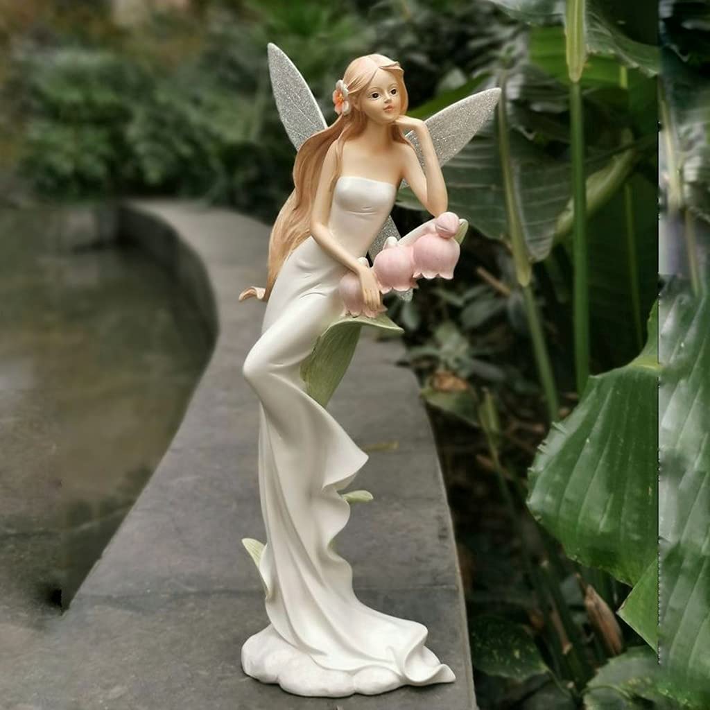 BIANBHUO Dekoracja statuy Ogród Mały anioł Ozdoby dekoracyjne Ogrodnictwo na dziedzińcu Ozdoby z żywicy, używane do ozdób na biurko w salonie Sypialnia Biuro Ozdoby do rzeźb ogrodowych
