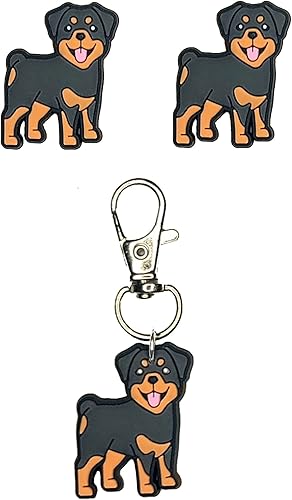 Rottweiler Rottie - Dije para zapatos para perros y cachorros para zuecos, zapatos, lentes y dije con cremallera a juego, Yazzle Dazzle, obra de