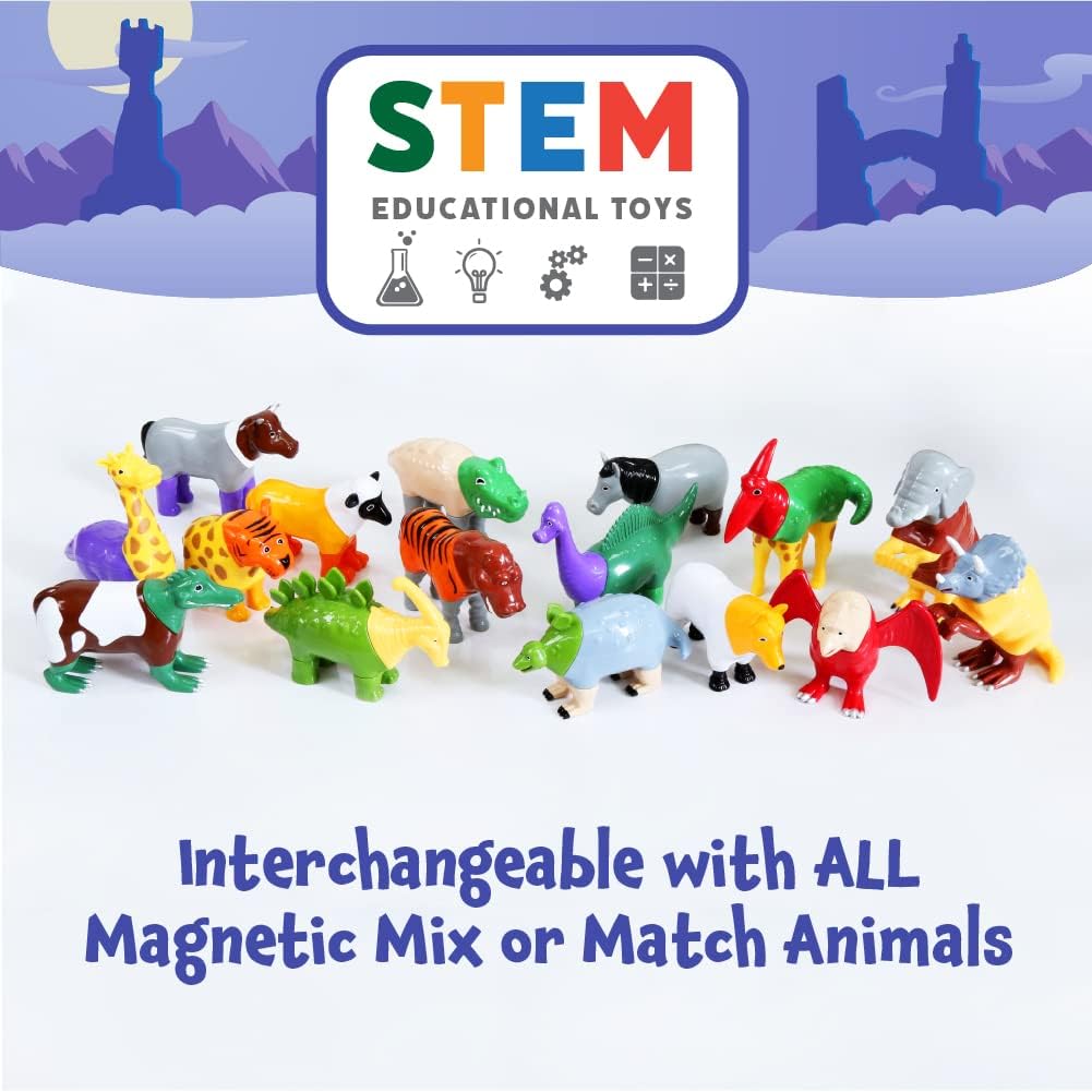 POPULAR PLAYTHINGS Magnetic Animals for Toddlers 1-3, Mix or Match Mythical Toys, Set of 4 Gift for Kids - Mythical Kingdom - Image 6