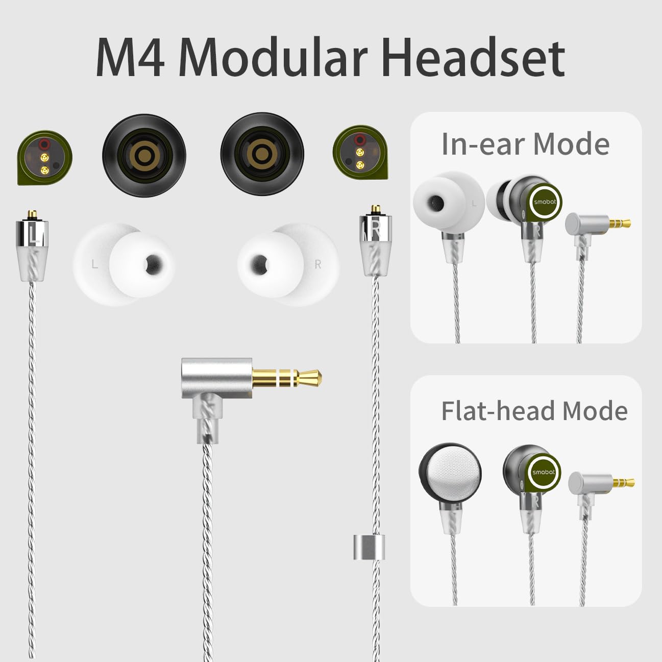 Amazon.co.jp: Smabat M4 HiFi 有線ヘッドフォン インイヤーとフラット