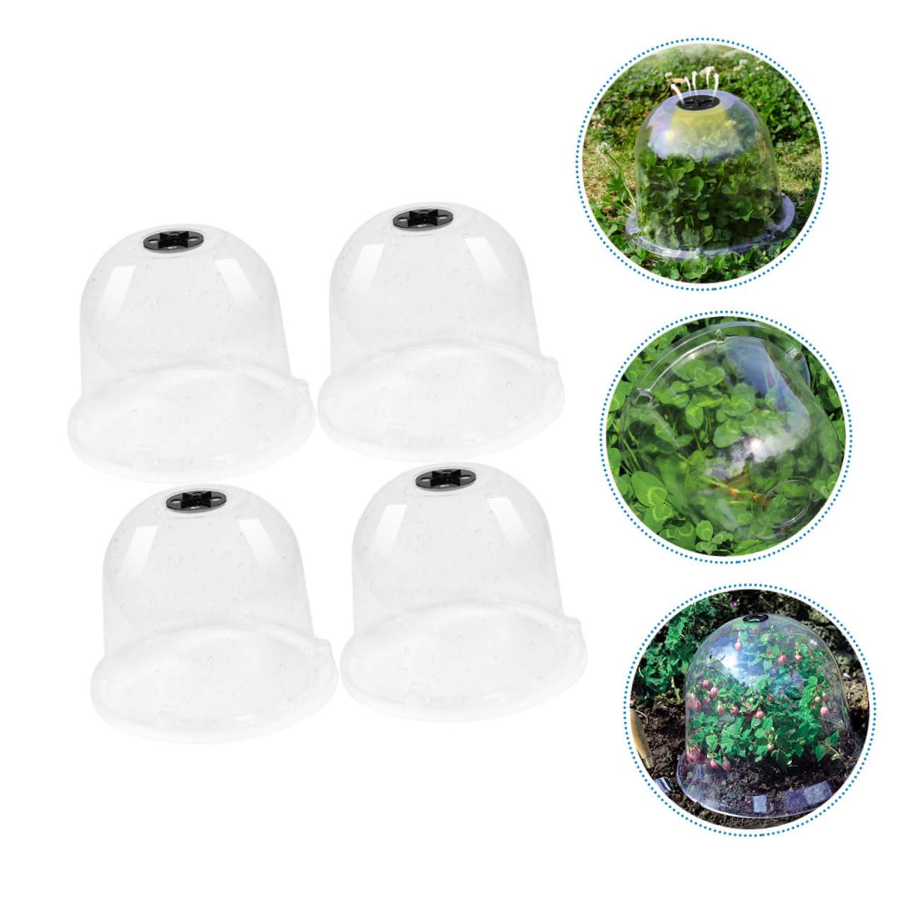 Gogogmee Garden Cloche Plant Cover 4pcs Heavy Duty Plant Dome Airflow Control Frost Resistance